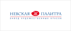 Логотип завода художественных красок Невская Палитра