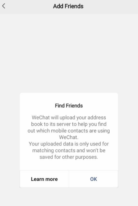Add friends in Wechat App